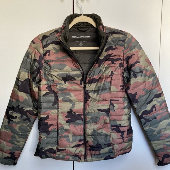 Miss London Foldable Capsule Pink Camo Snow Jacket - Picture 3 of 4